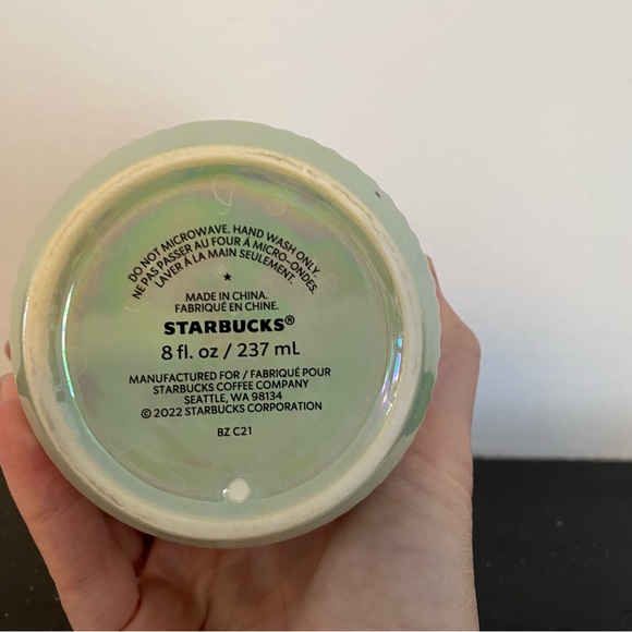 Starbucks 2022 Ceramic Grooved Cup Mint & Lavender Ombre Gradient 8 oz - Picture 5 of 10